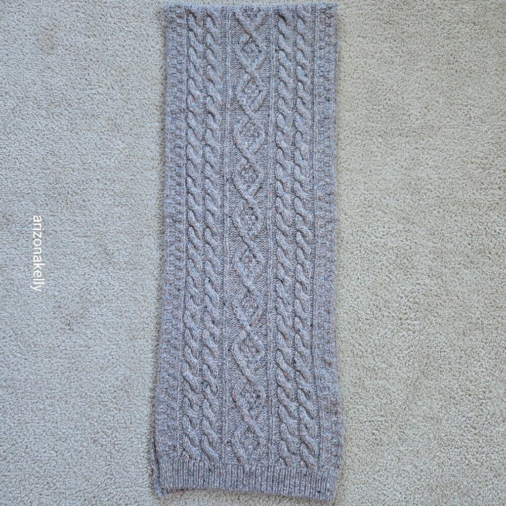 NWOT Barbour Thick Cable Knit Tweedy Donegal-style Wool Blend Scarf - Picture 5 of 15